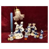 Porcelain Figurines with a Lamp