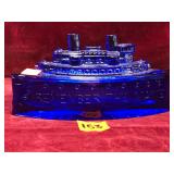 Vintage Cobalt Blue Maine (Ship) Candy Dish
