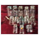 Lot of Glass Jars with Wire Lid Holders