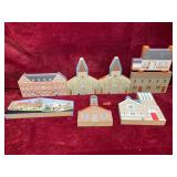 Lot of Wooden Building Miniatures