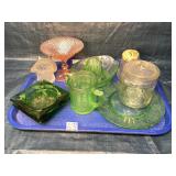 Lots of vintage pink and green glassware