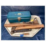 Lot of assorted tools & tool box