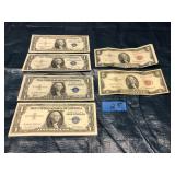 $1 Silver Certificates, $2 Red Seal