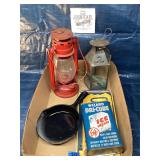 Vintage lanterns, license plates &more