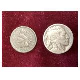 Indian Head Cent & Buffalo Nickel