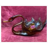 Vintage Glass Swan Bowl