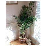 Artificial plant and swan decoration