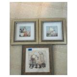 4 framed pictures