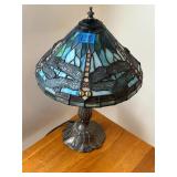 Dragonfly stained glass lamp
