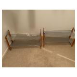Pair of wooden/metal shoe racks