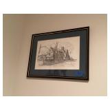 Pair of framed black and white prints