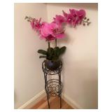 Plant stand with artificial plant