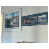 Pair of framed beach themed prints
