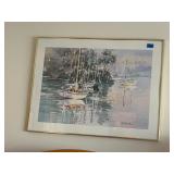 Pair of framed beach themed prints