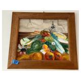 Framed Fruit Painting