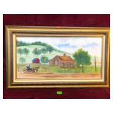 Log Cabin Canvas Painting