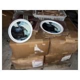 8 cases of railroad themed chip tin lids