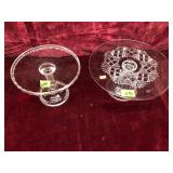 Antique Glass Pedestal Cake Stands