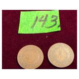 2 Two Cent Pieces