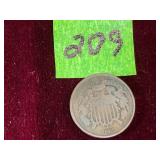 1865 2 Cent  Piece