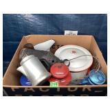 Vintage enamelware, lanterns and other items