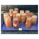 13 Vintage Packard Drinking Glasses