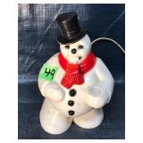 Vintage lighted snowman decoration