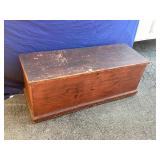 Wooden Chest w/ Strap Hinges