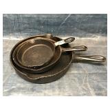 3 Cast Iron Pans