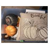 Large tote of fall themed decorations