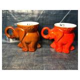 Pair of Vintage GOP Elephant Mugs