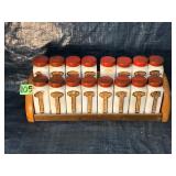 Vintage Spice Jars & Rack