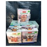 6 Lighted Porcelain Christmas Houses