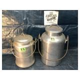 Pair of vintage aluminum canisters