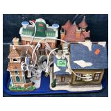 4 Lighted Porcelain Christmas Houses