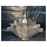 Vintage Feather Glass Basket
