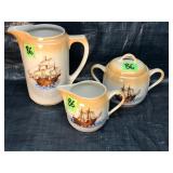 Vintage German sailboat tea set