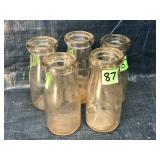 5 Antique Milk Bottles