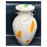 Vintage Blue Swirled Art Glass Vase