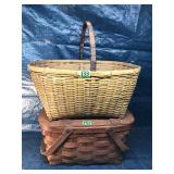 Pair of vintage woven baskets