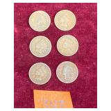 COIN:  1887 Indian Head One Cent, 06 ea