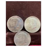 COIN:  1964, Kennedy Half Dollar, 3 pc