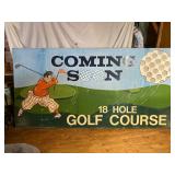 Vintage Hand Painted Wooden Golf Sign