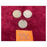 COIN:  III Cent Nickels, 03 ea - 1860