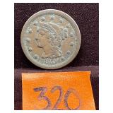COIN:  1851 Braided Hair Liberty One Cent