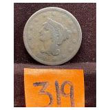COIN:  1840 Braided Hair Liberty One Cent