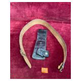 Military Leather Belt and Gun Holster, 1967