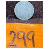 COIN:  1839 Seated Liberty Half Dime, Silver