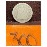 COIN:  1850 Seated Liberty Dime, Silver