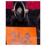 14K Gold Ring, Black Stone, Size 5